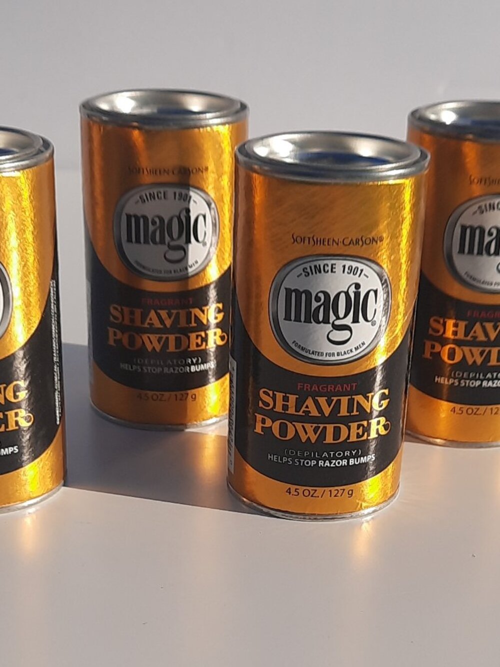 SoftSheen Carson Magic Fragrant Shaving Powder 4 Pack 4.5 oz Razorless Men